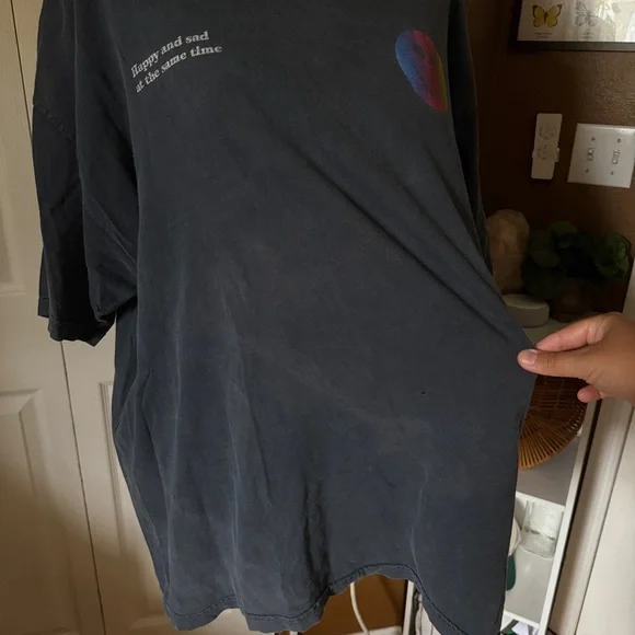 Comfort Colors Stone Wash “Happy and Sad at the Same Time” Graphic Tshirt / XL - Picture 10 of 10